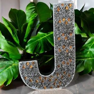 NEW Bombay Monogram Letter “J” Jeweled Decorative Piece